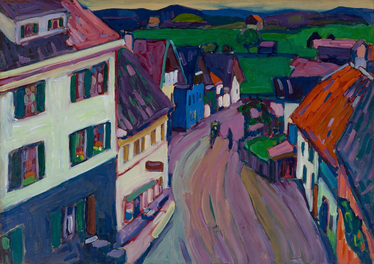 Murnau - Vista da janela do Griesbräu de Wassily Kandinsky