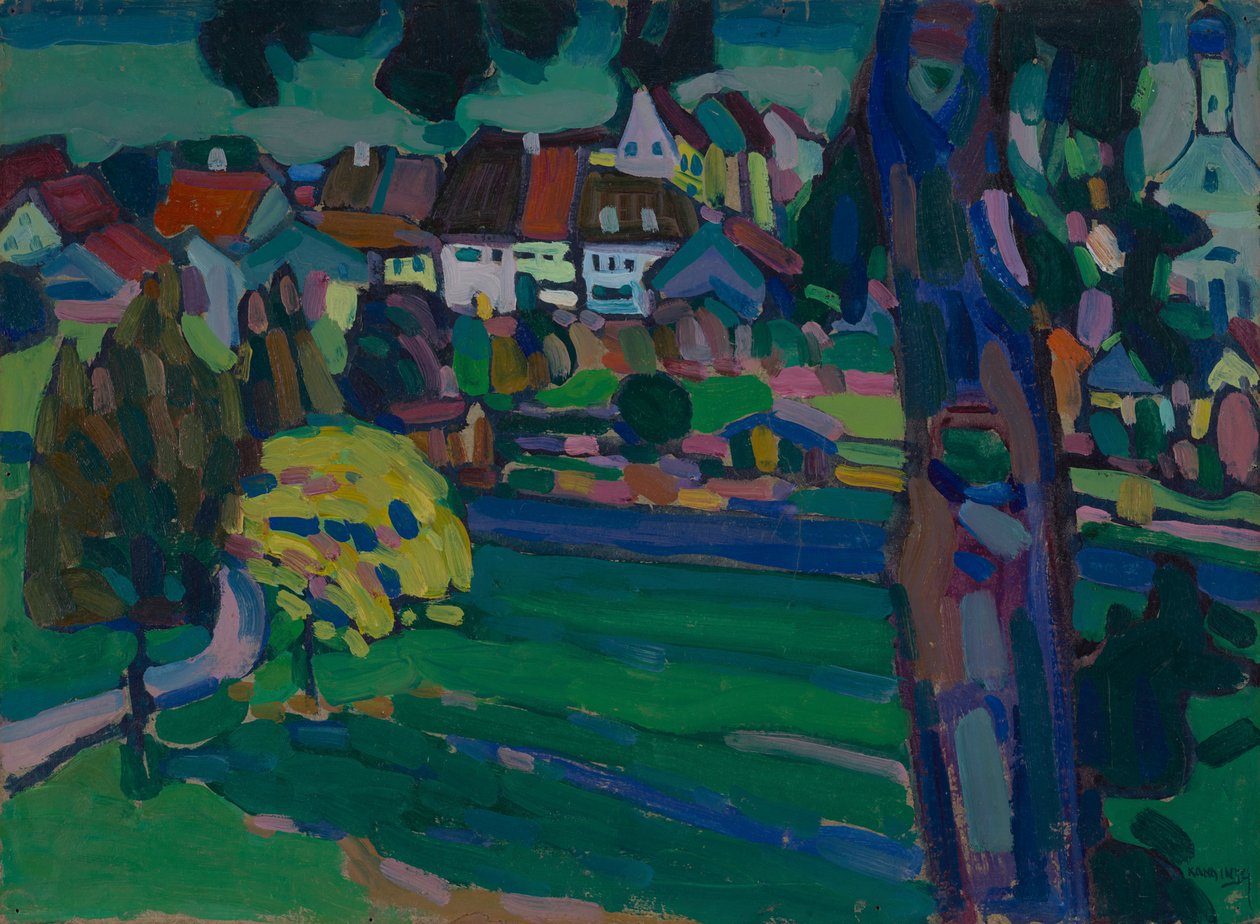 Murnau - Estudo para "Paisagem com tronco de árvore" de Wassily Kandinsky