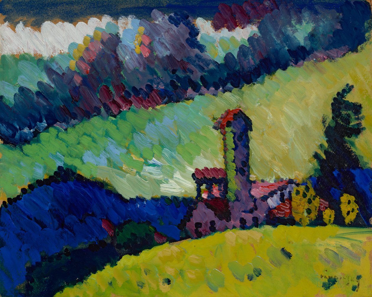 Murnau - Estudo para «Paisagem com torre» de Wassily Kandinsky