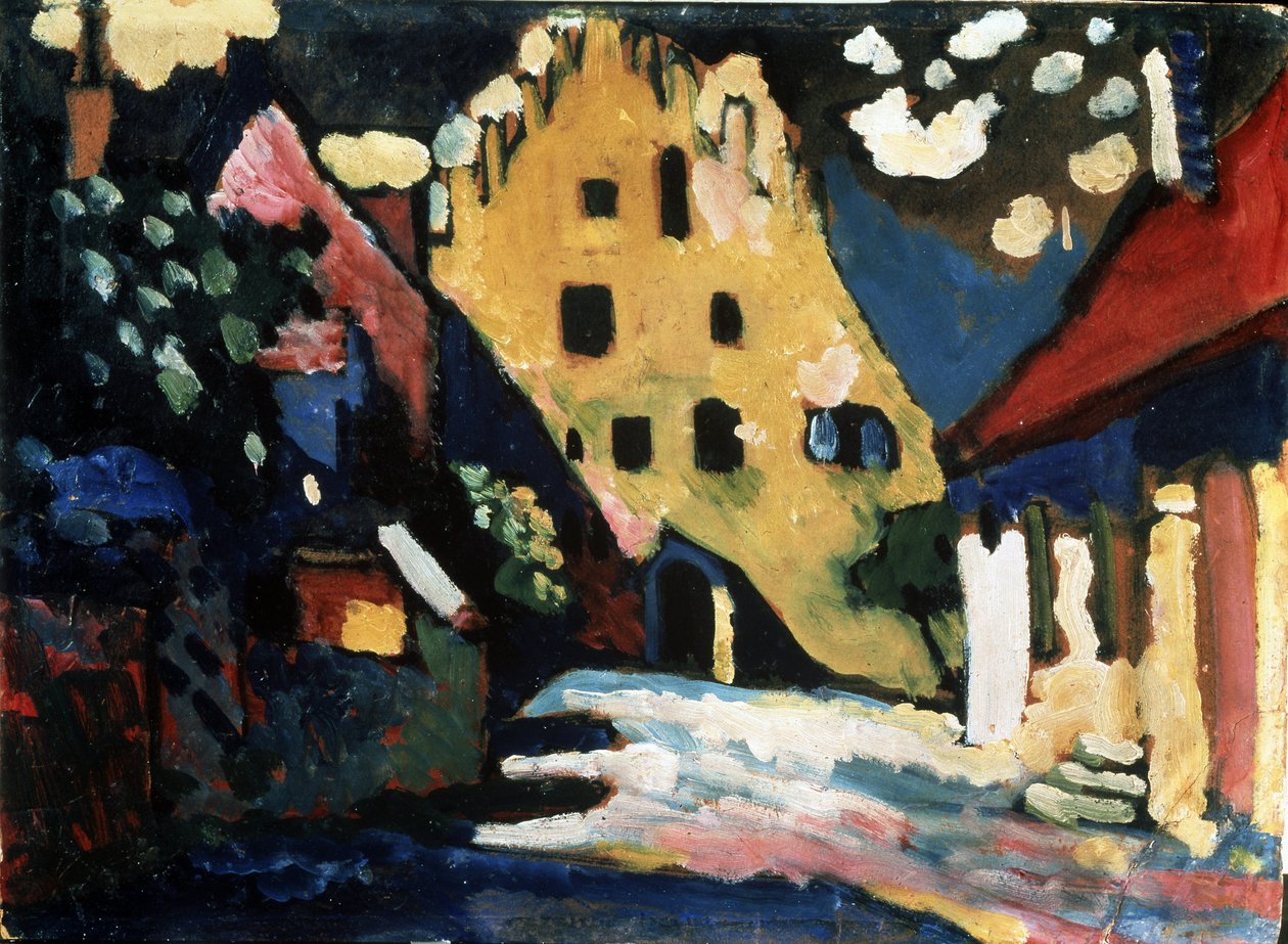 "Murnau". O pátio do castelo" Pintura de Vassily Kandinsky (ou Wassily Kandinski ou Kandinskij) de Wassily Kandinsky