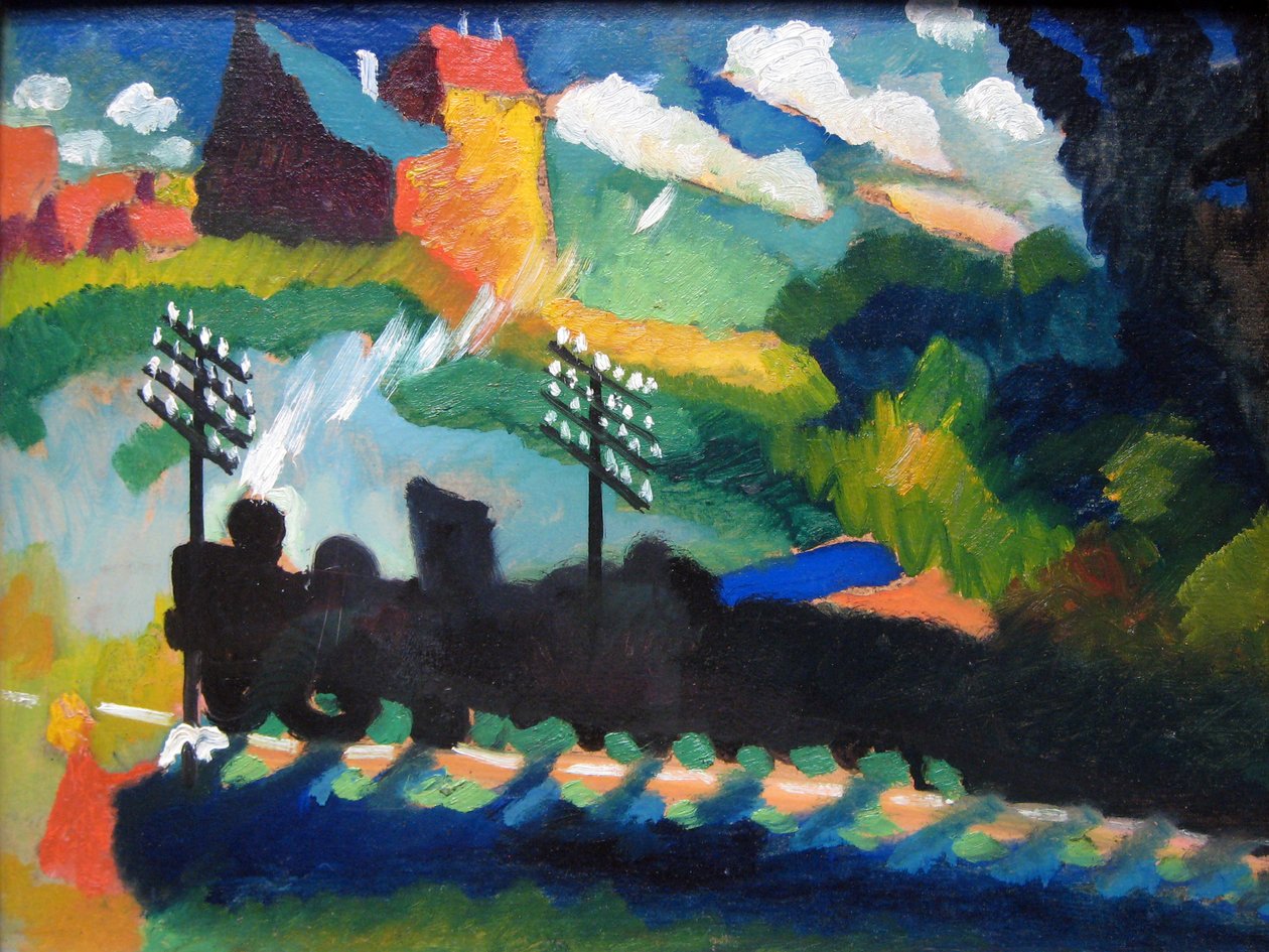 Vista de Murnau com o caminho de ferro e o castelo de Wassily Kandinsky
