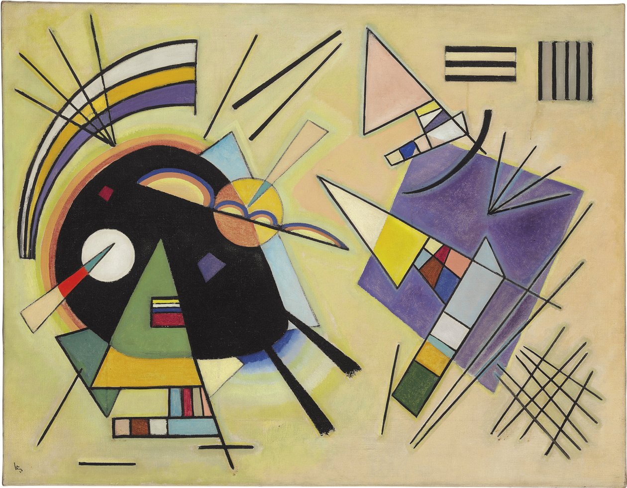 "Black and Violet" Pintura de Vassily Kandinsky (ou Wassily Kandinski ou Kandinskij de Wassily Kandinsky