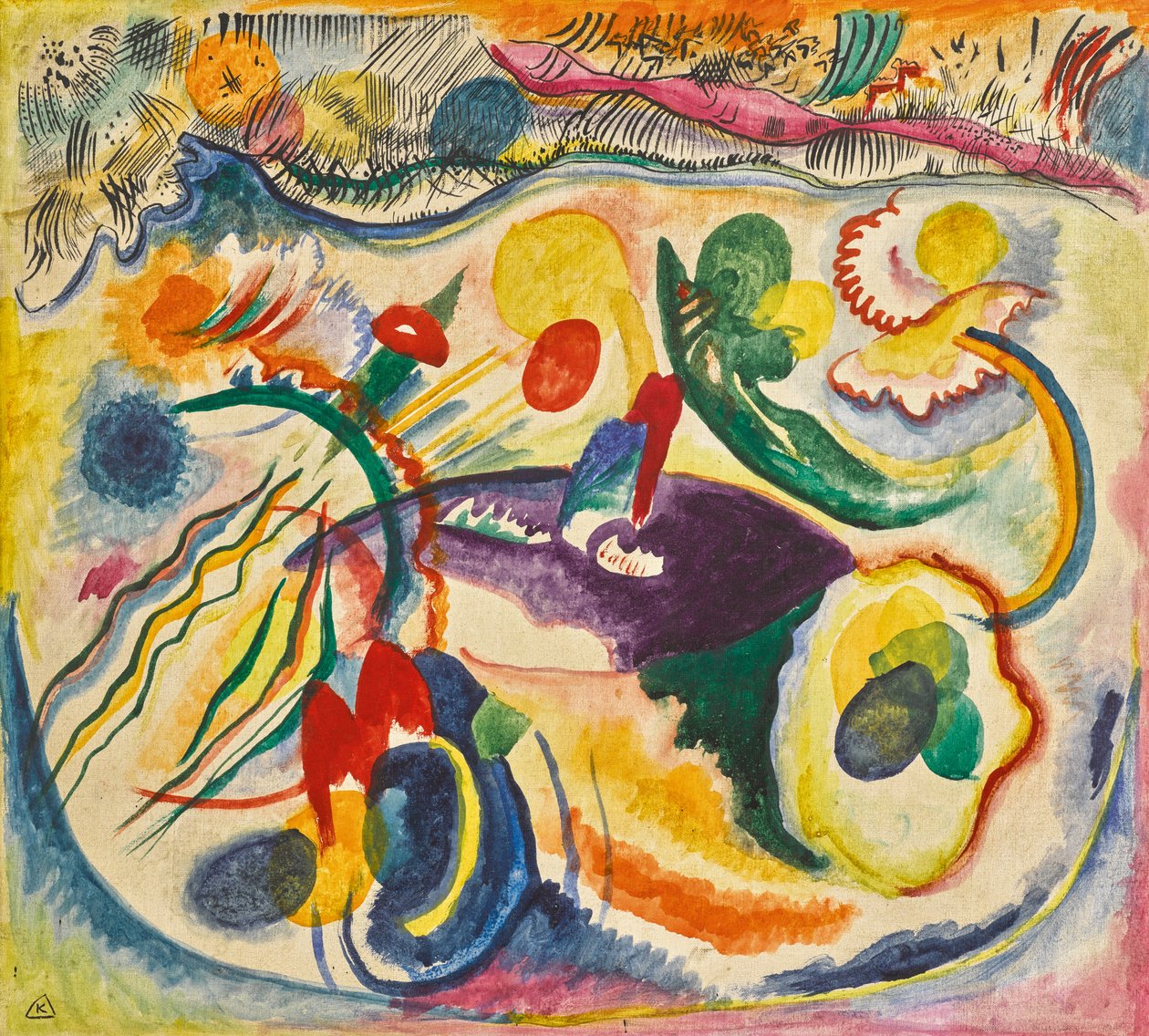 Sobre o Tema do Juízo Final, 1913. de Wassily Kandinsky