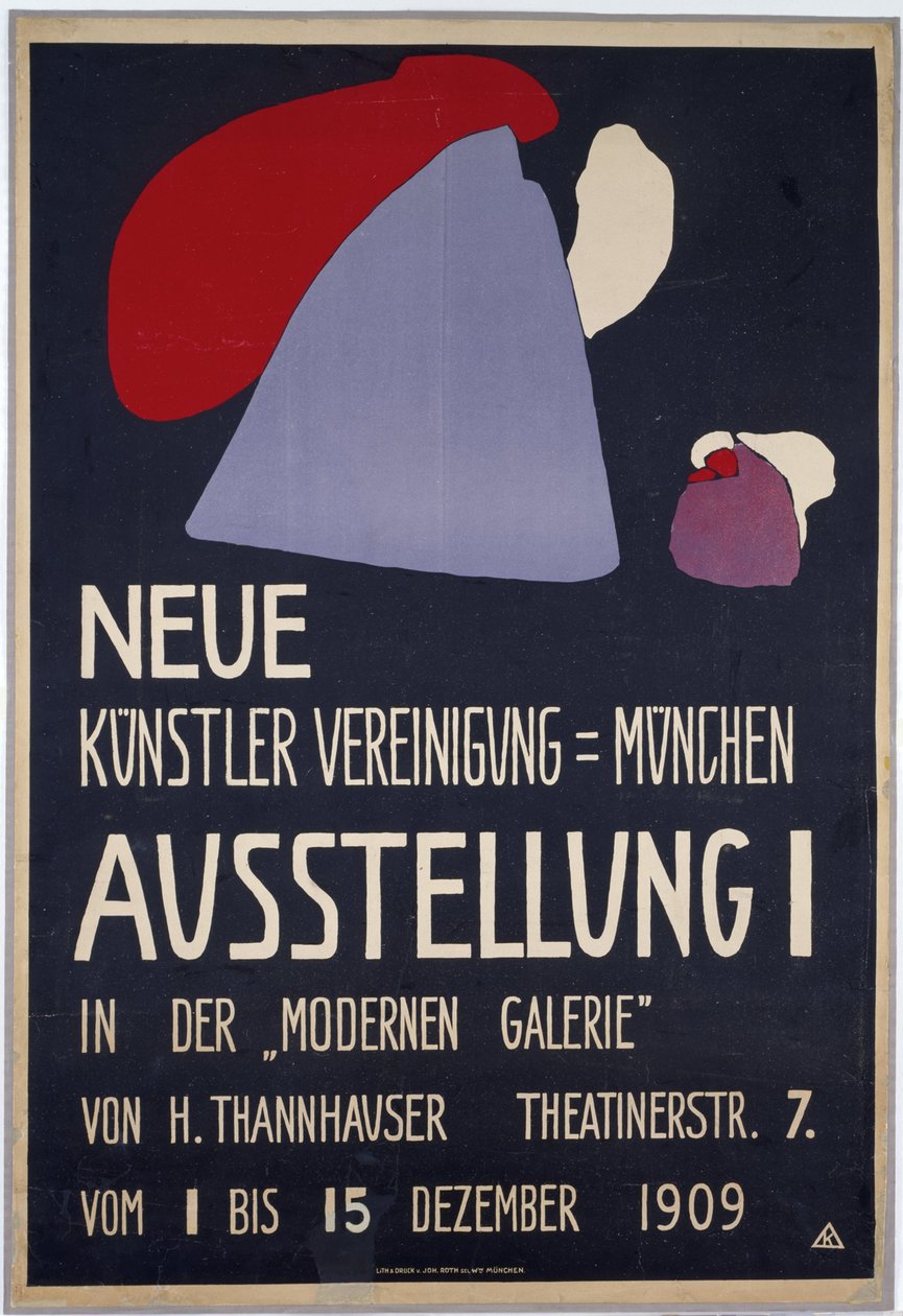 Poster para a primeira exposição da Neue Künstlervereinigung München de Wassily Kandinsky