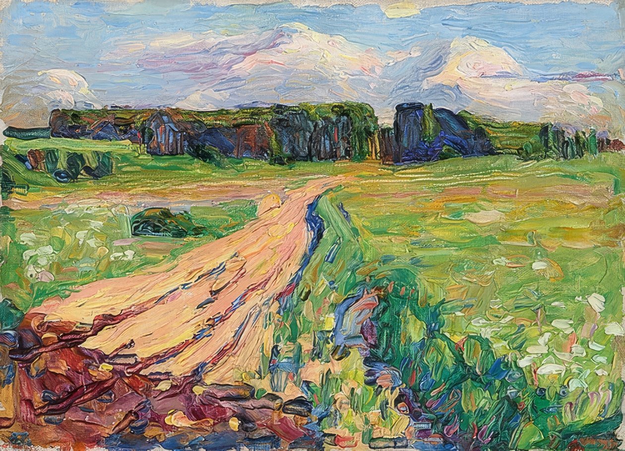 Planegg I. Paisagem perto de Munique. Por volta de 1901 de Wassily Kandinsky