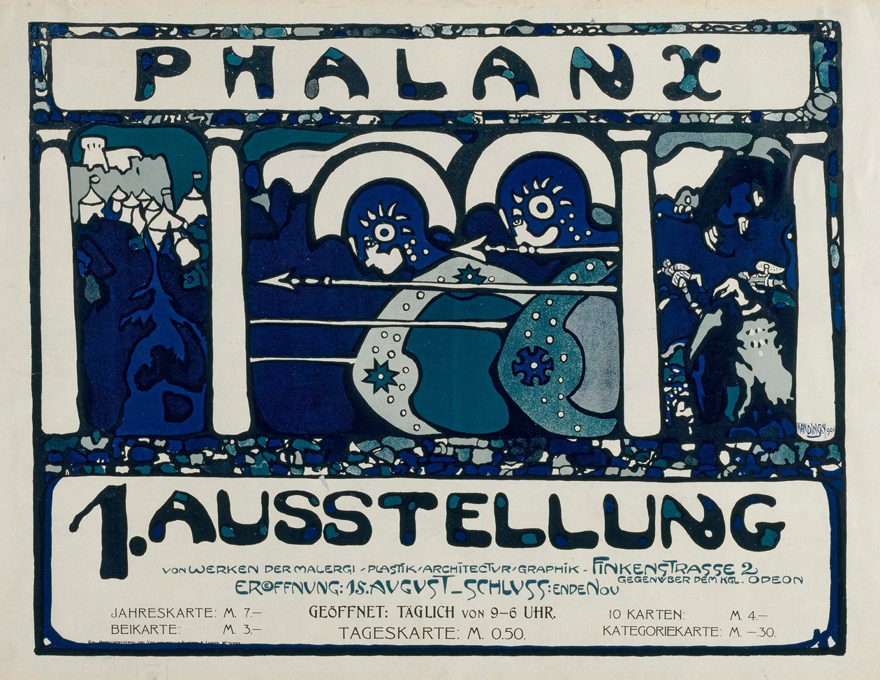 Cartaz para a 1ª Exposição da Falange, 1901. de Wassily Kandinsky