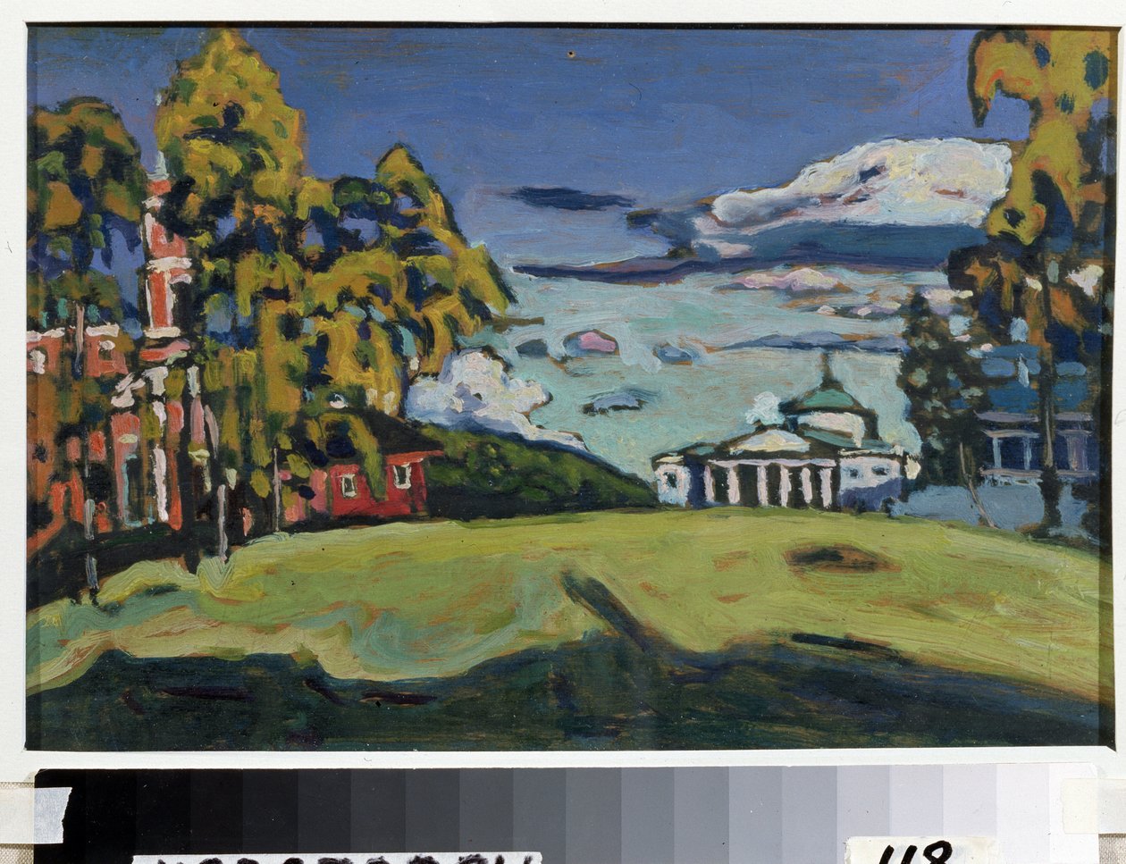 Country Estate em Akhtyrka. Pintura de Vassily Kandinsky (ou Wassily Kandinski ou Kandinskij) de Wassily Kandinsky