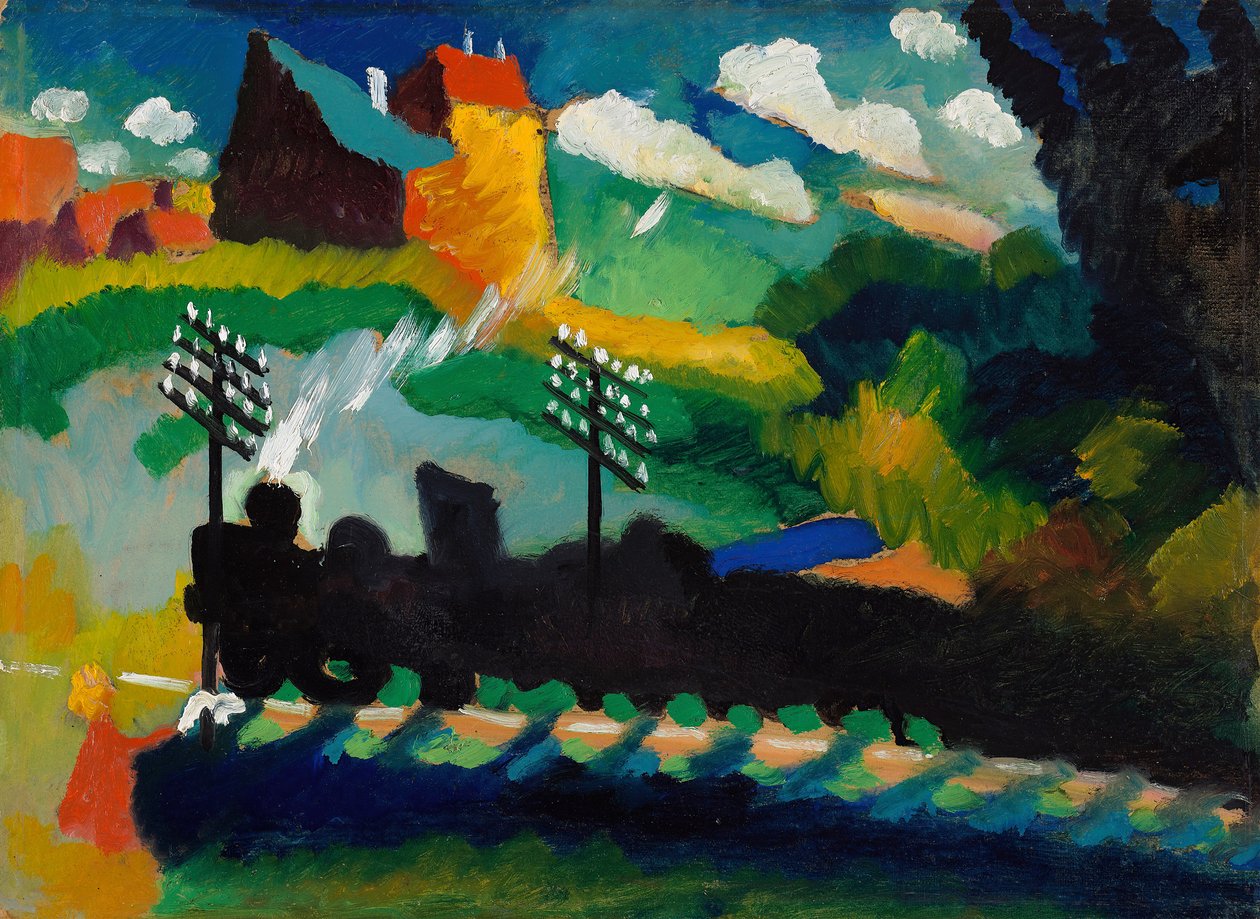 Ferrovia perto de Murnau, 1909. de Wassily Kandinsky
