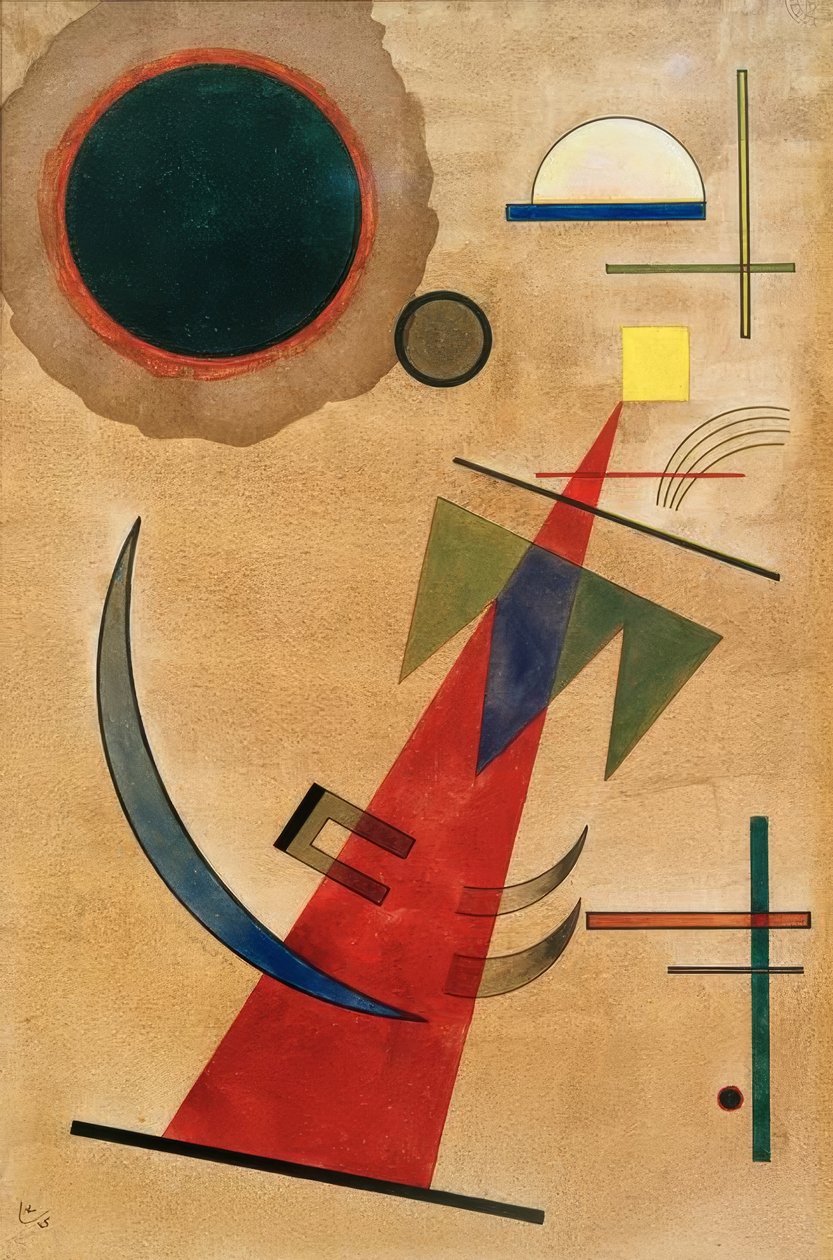 Vermelho em forma de ponta de Wassily Kandinsky