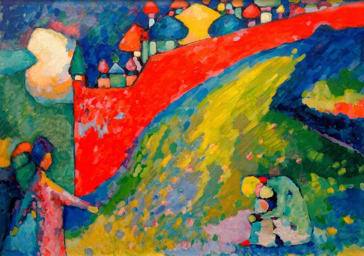 Parede vermelha (cúpulas) de Wassily Kandinsky