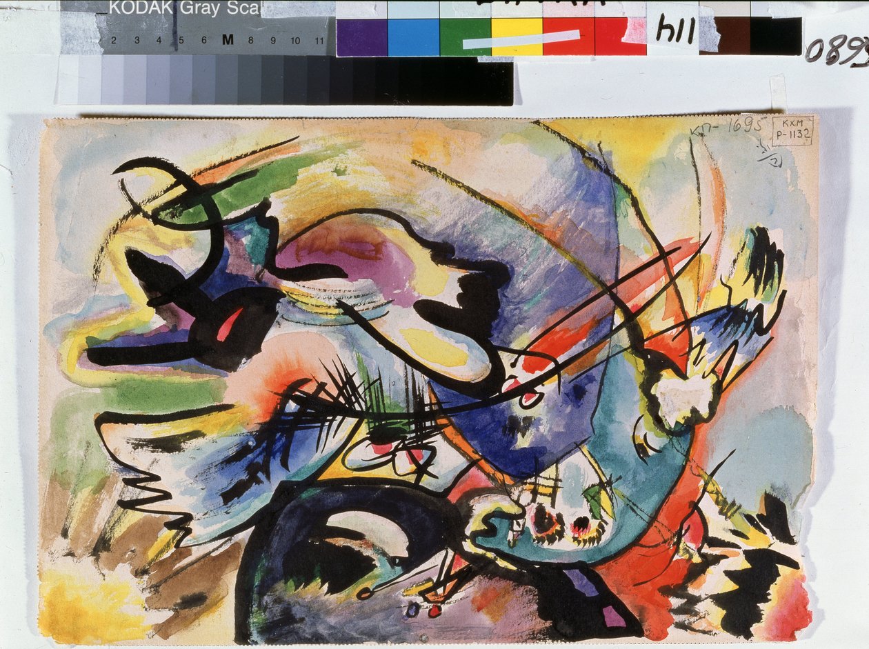 ""Vermelho e Preto"" Pintura por Vassily Kandinsky (ou Wassily Kandinski ou Kandinskij de Wassily Kandinsky