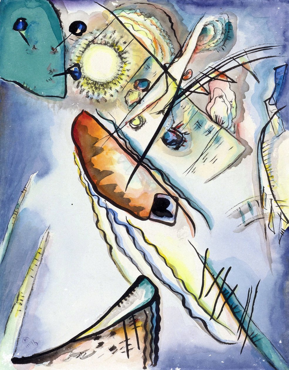 "Sans titre" Aquarelle de Vassily Kandinsky (ou Wassily Kandinski ou Kandinskij de Wassily Kandinsky