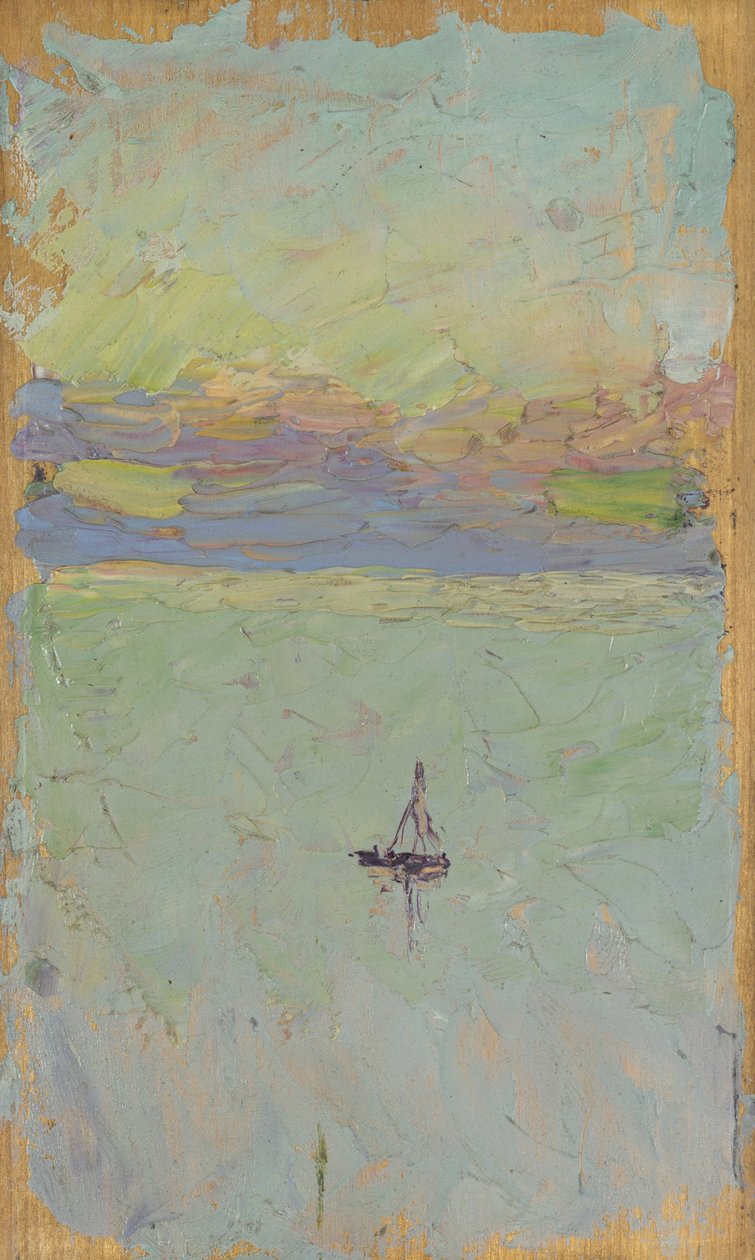 Barco à vela no mar de Wassily Kandinsky