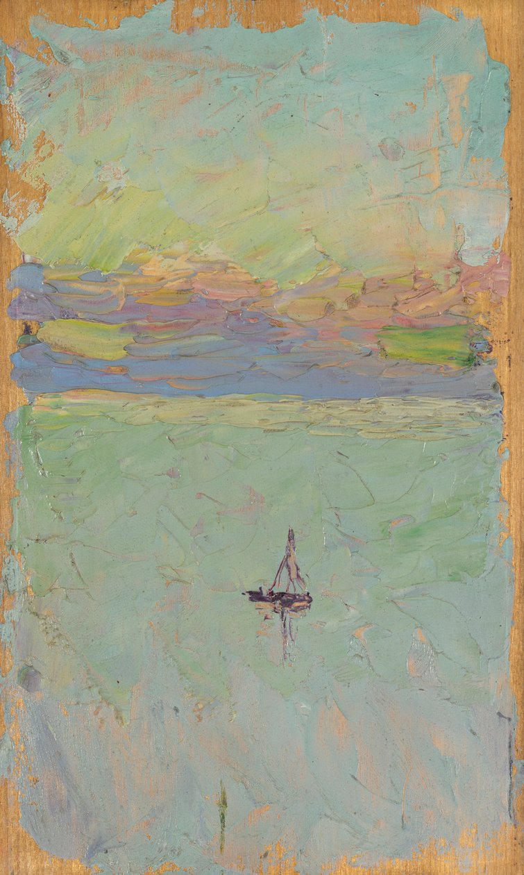 Barco à vela no mar de Wassily Kandinsky