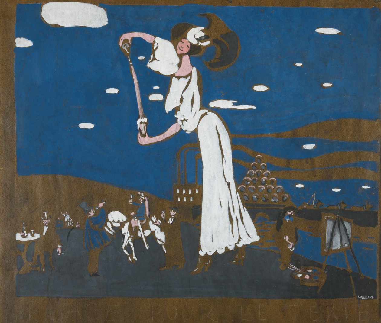 Esboço para um pôster de uma cervejaria francesa, 1906-1907 de Wassily Kandinsky