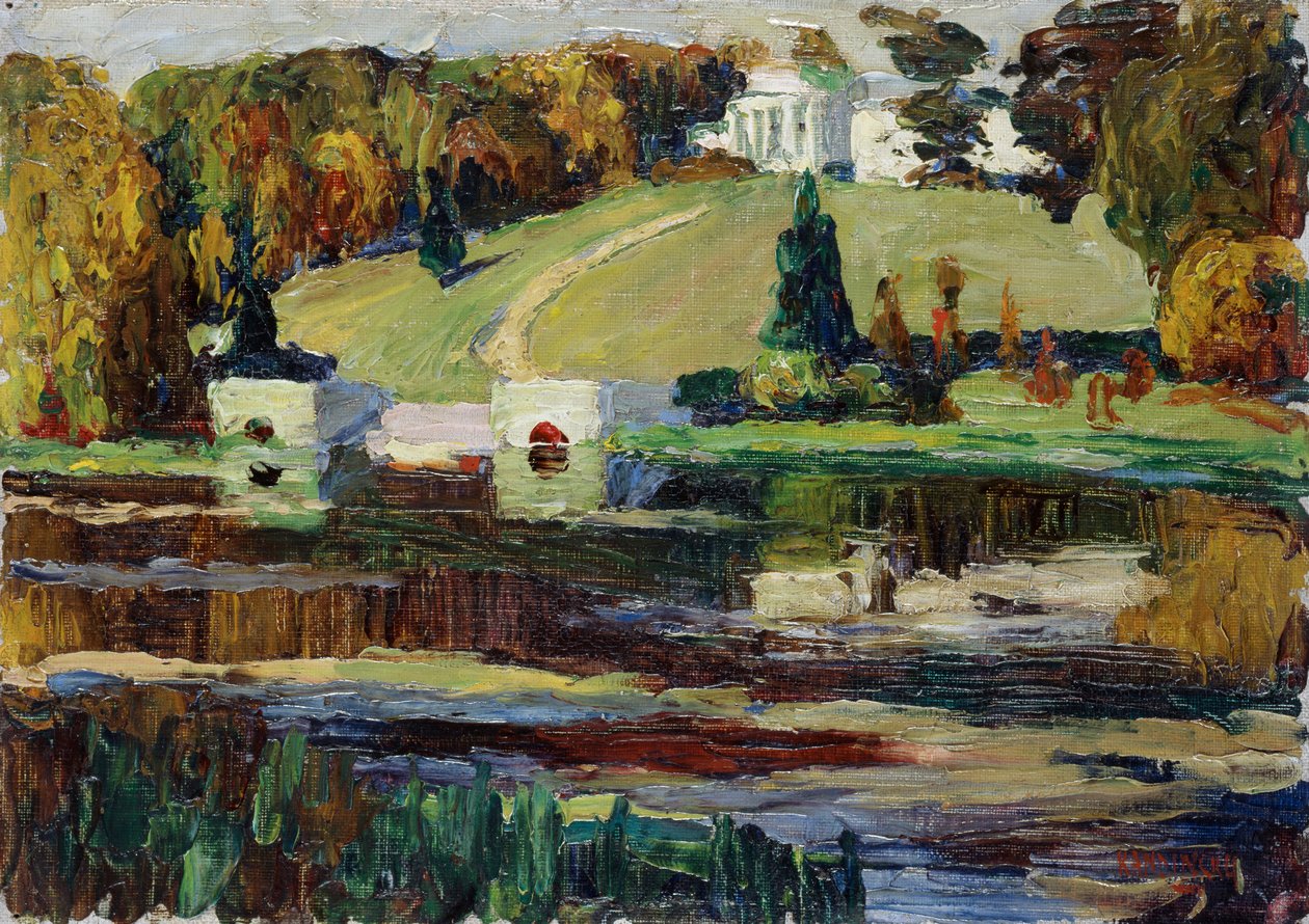 Esboço para Okhtyrka - Outono de Wassily Kandinsky