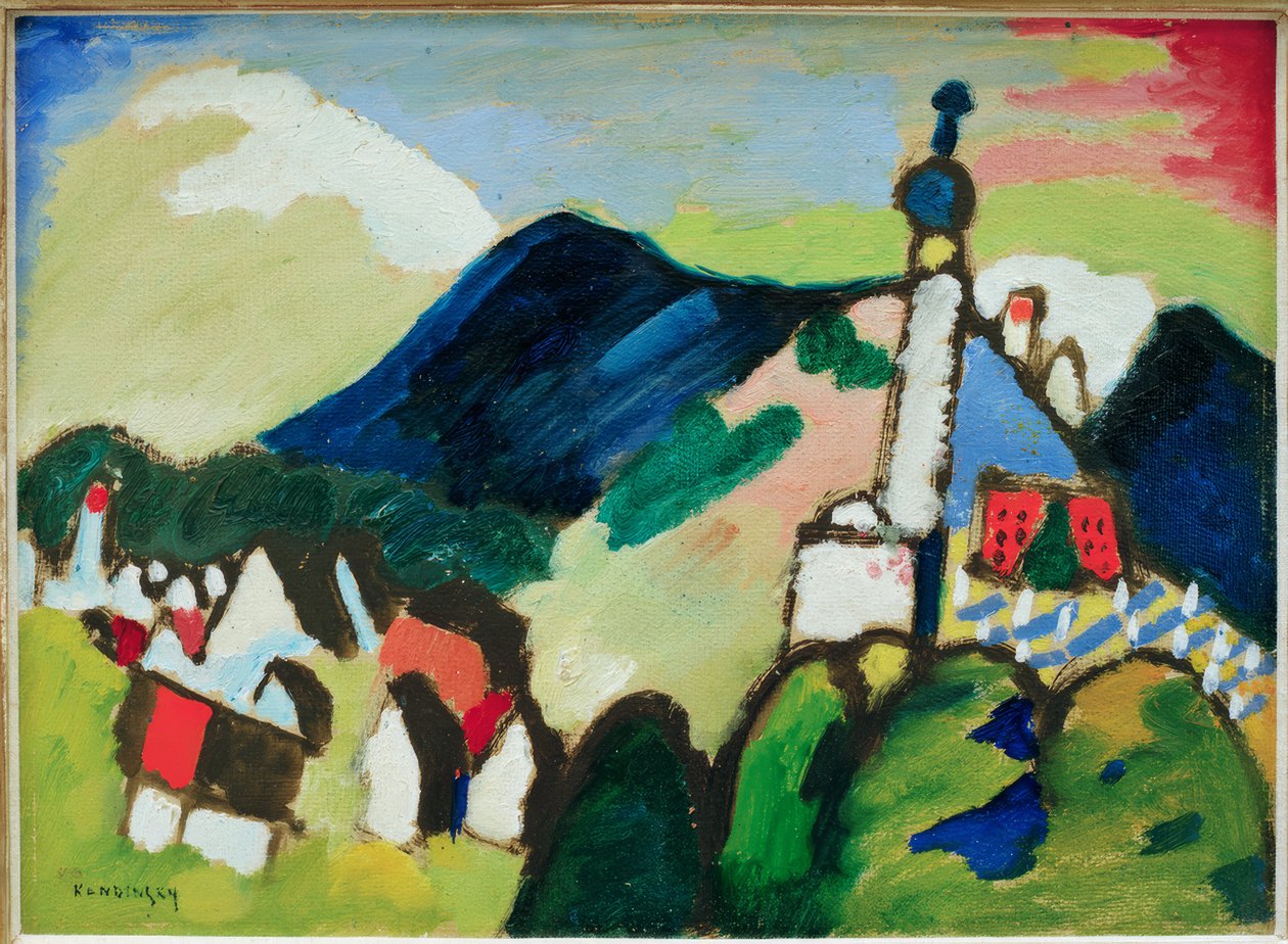 Estudar para Murnau com a igreja II de Wassily Kandinsky