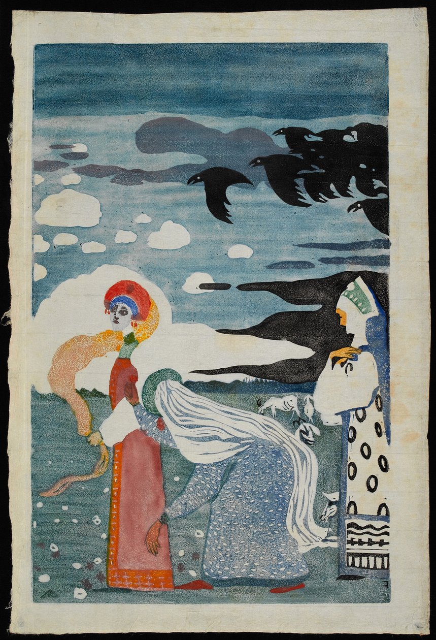 Os Corvos, 1907. de Wassily Kandinsky