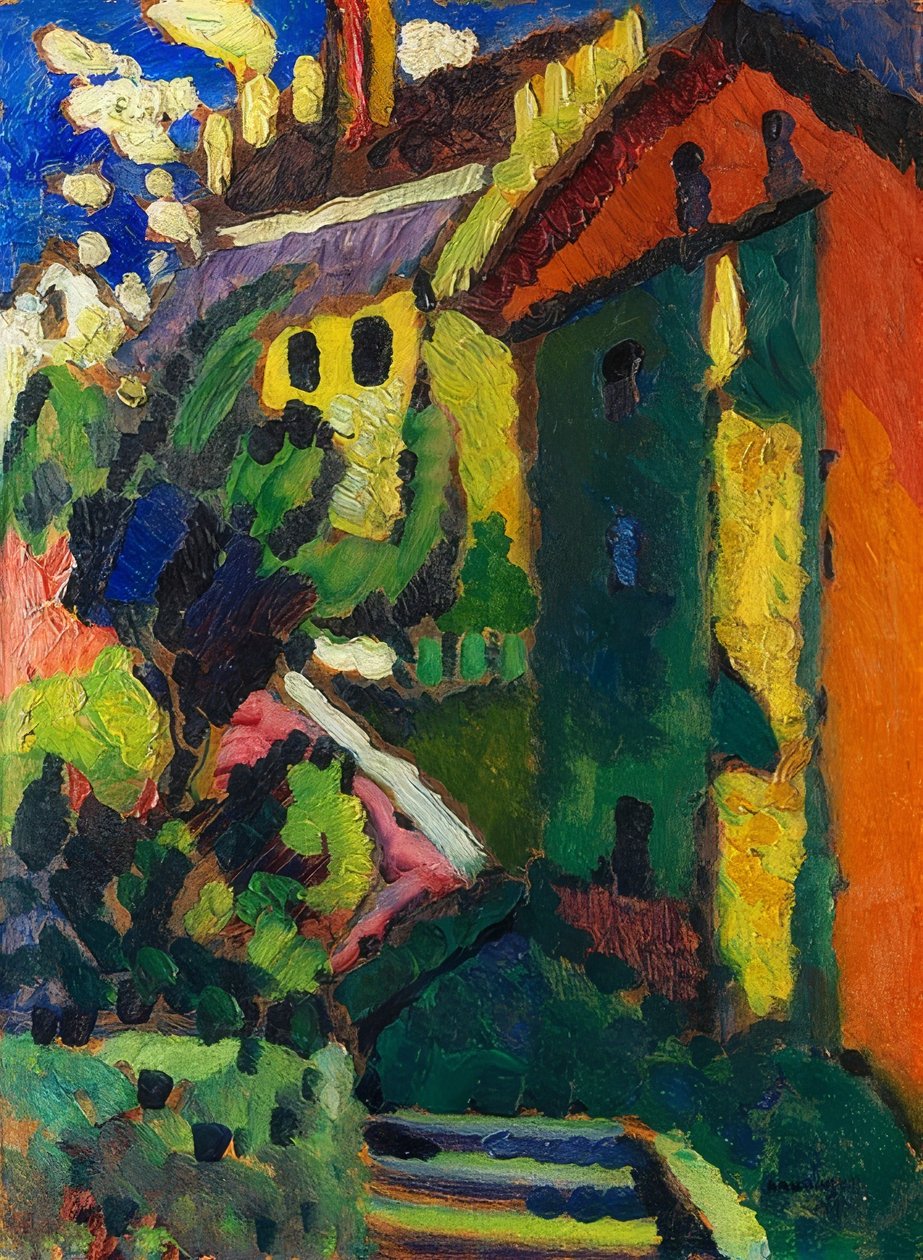 Escadas para o castelo (Murnau). 1909 de Wassily Kandinsky
