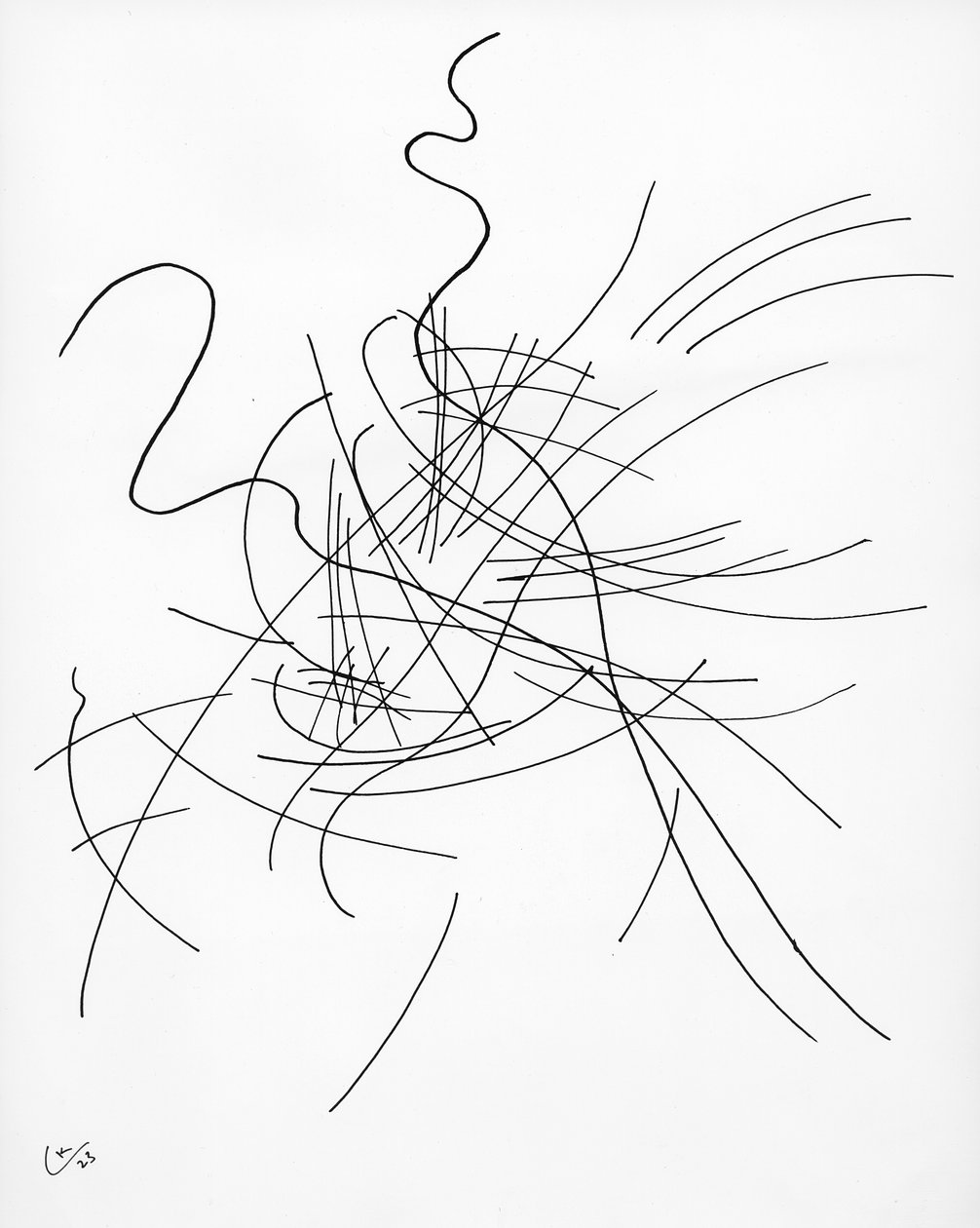Untitled, 1923 (caneta e tinta no papel) (foto bw) de Wassily Kandinsky