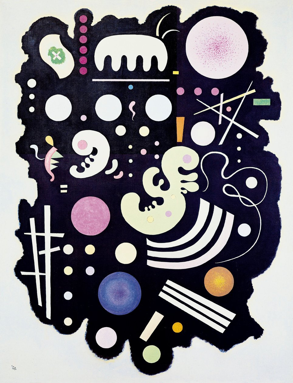 Pintura "Preto Variegado" de Kandinsky de Wassily Kandinsky