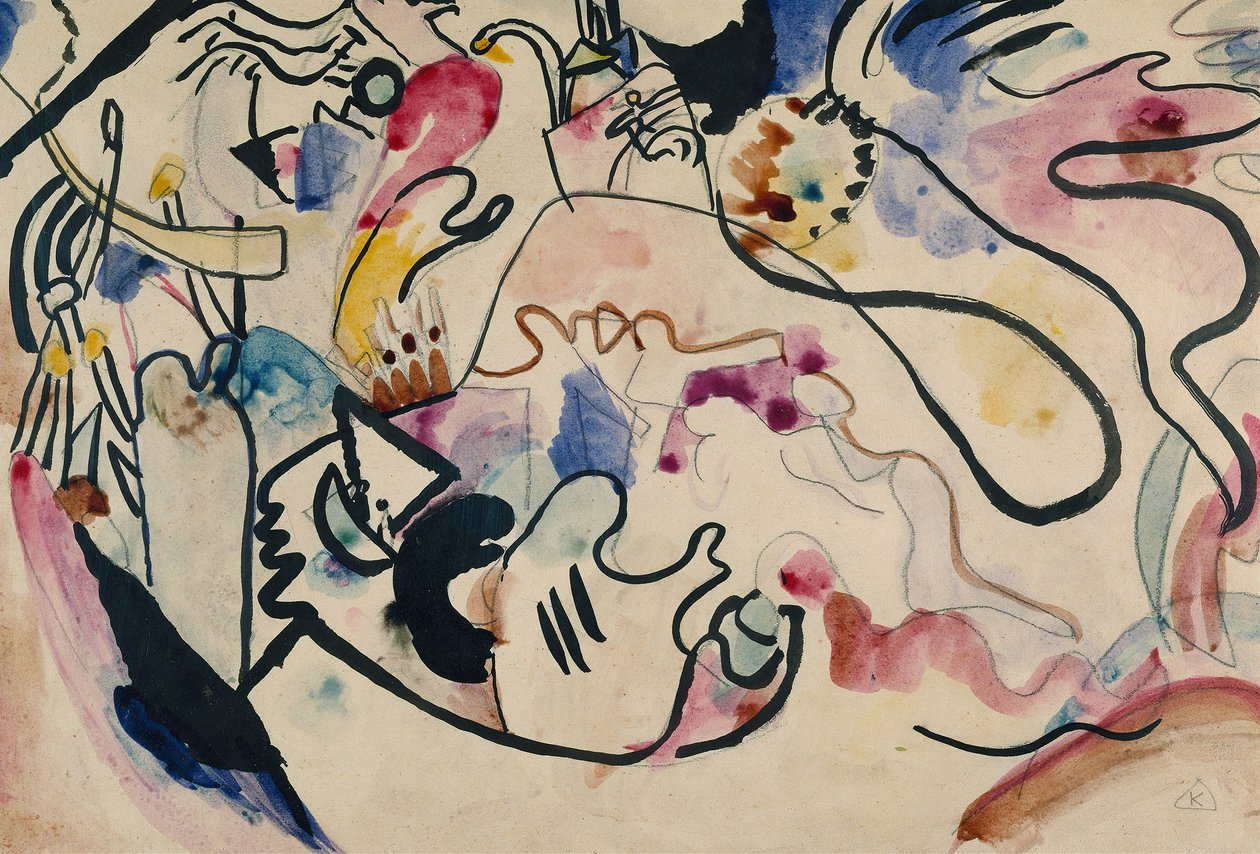 Aquarela nº 8 Dia do Julgamento, 1911-1912. de Wassily Kandinsky