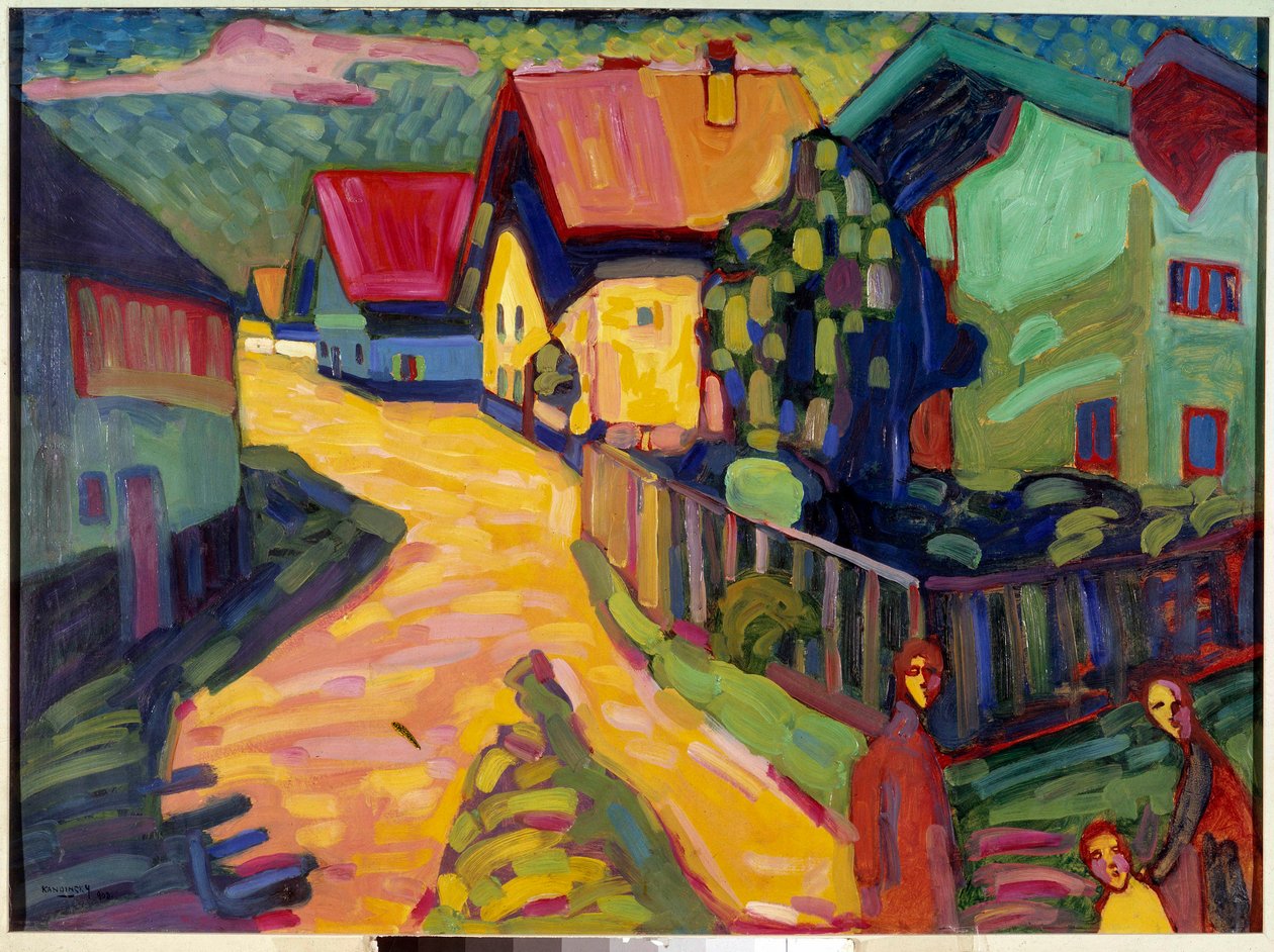 Mulher em uma rua em Murnau, século 20 (pintura) de Wassily Kandinsky