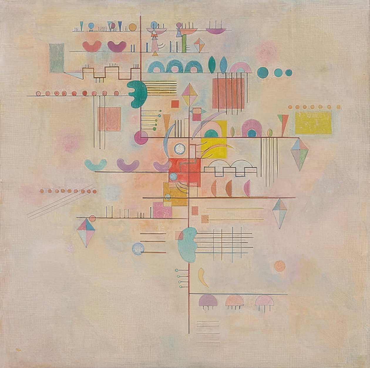 Zarter Aufstieg (subida graciosa). 1934 de Wassily Kandinsky