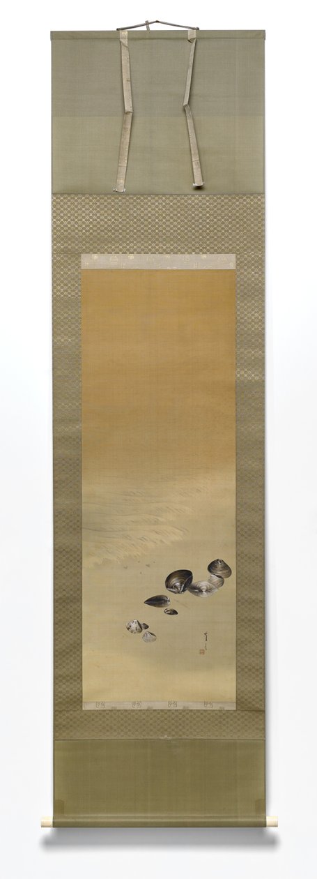 Seashells by the Shore, de meados do século XIX ao início do século XX (tinta e cor na seda) de Watanabe Seitei