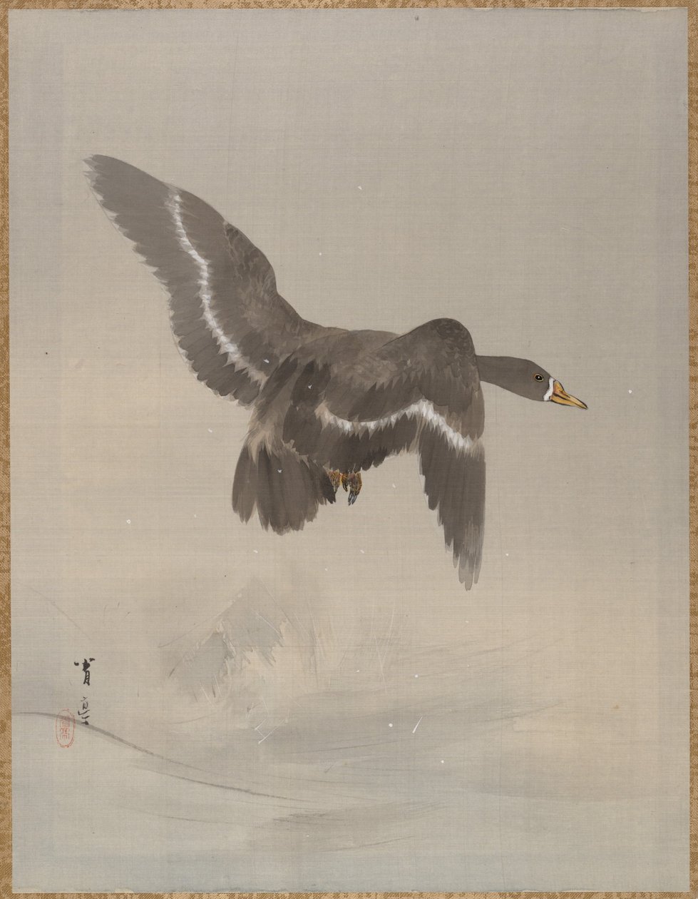 Ganso Voador, c. 1887. de Watanabe Seitei