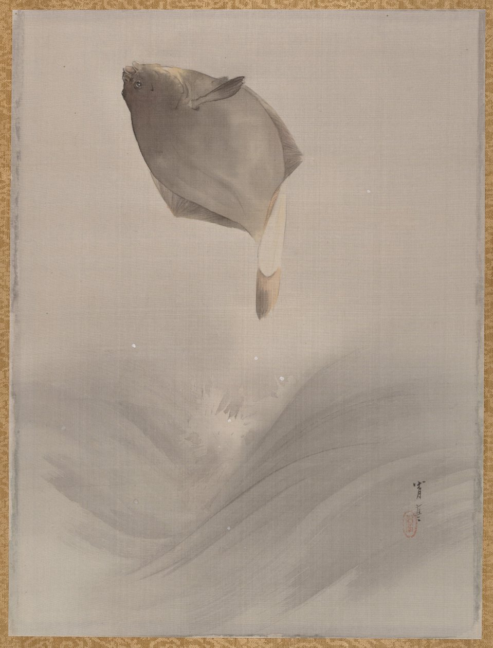 Peixe saltando, ca. 1887 de Watanabe Seitei