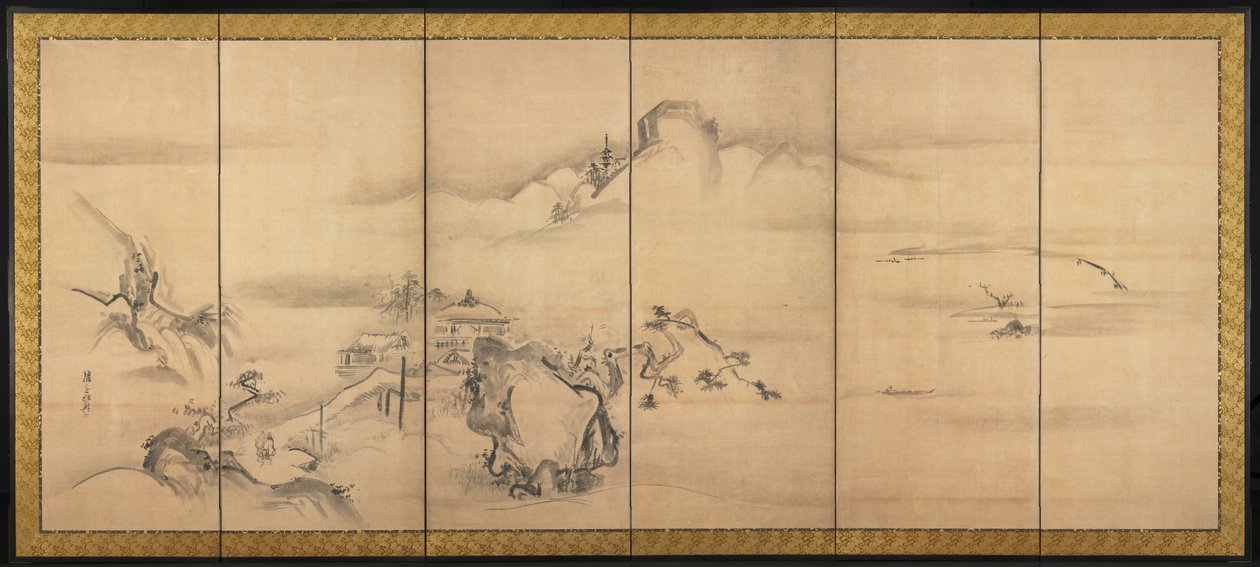 Oito vistas dos rios Xiao e Xiang, década de 1700. de Watanabe Shiko