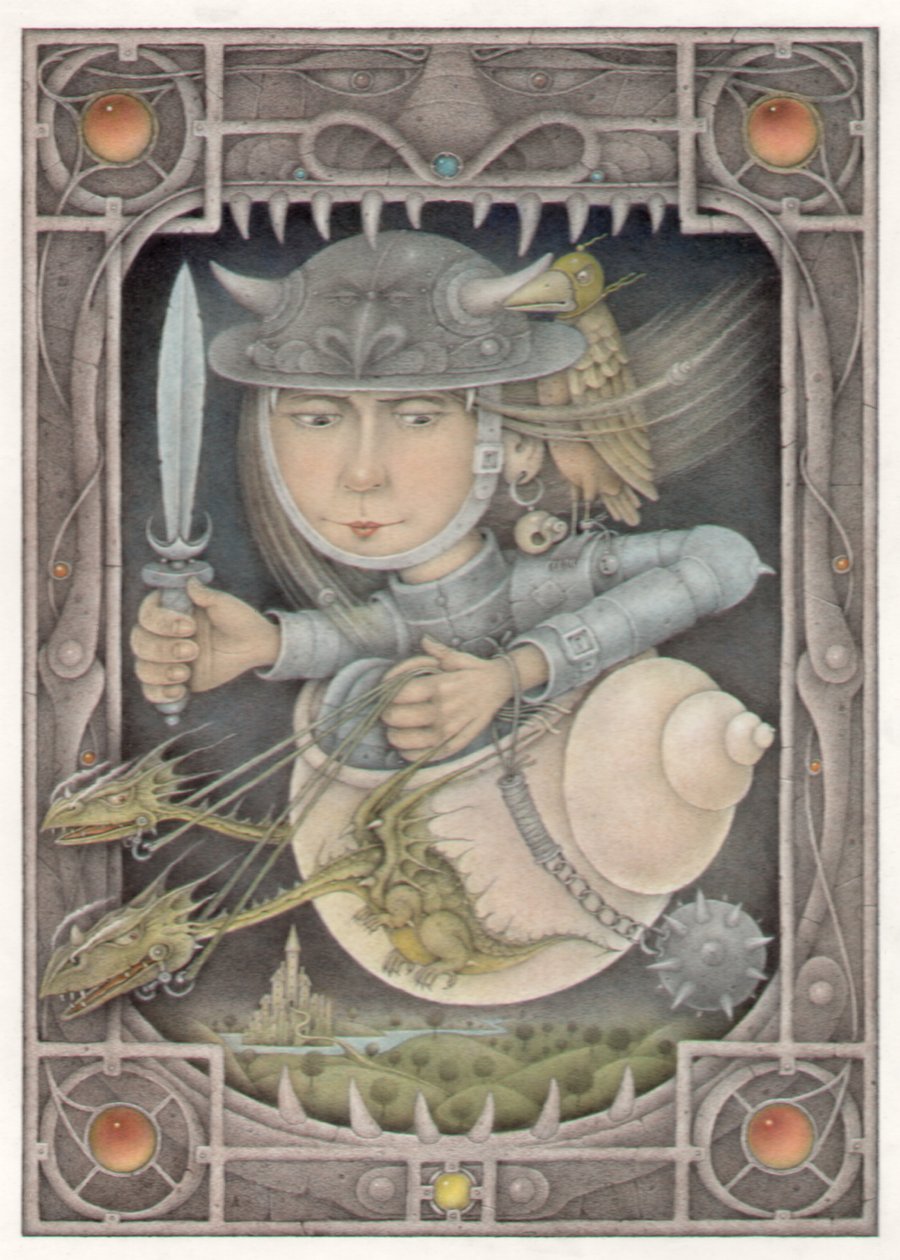 Female Warrior, 2005 (técnica mista sobre cartão) de Wayne Anderson