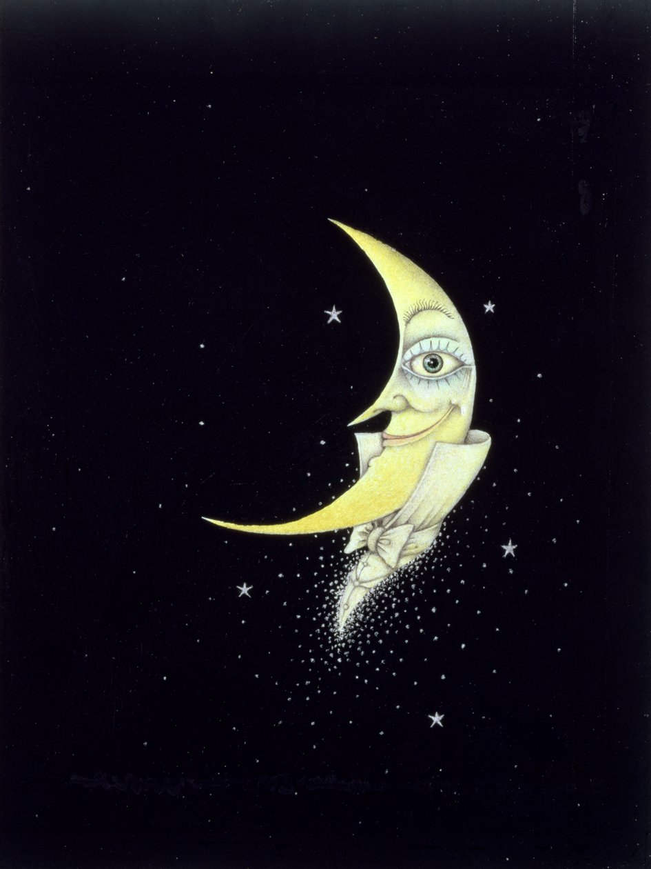 Saída à noite (lápis e lápis de cor sobre papel) de Wayne Anderson