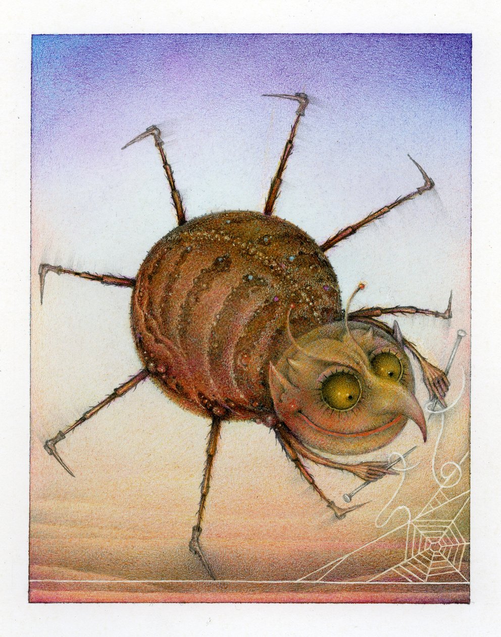 Spinning Spider, 2003 (técnica mista sobre cartão) de Wayne Anderson