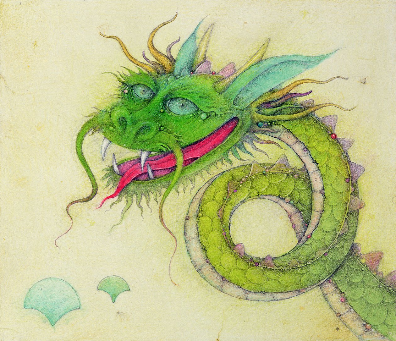 O dragão de orelhas azuis, 2000 (técnica mista) de Wayne Anderson