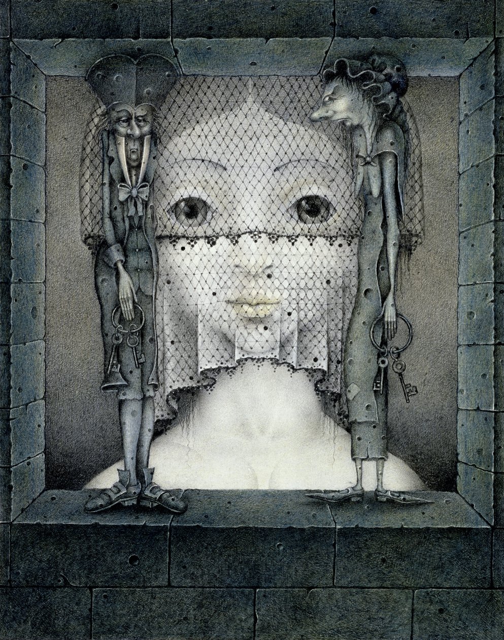 Véu de tristeza (lápis e lápis de cor sobre papel) de Wayne Anderson