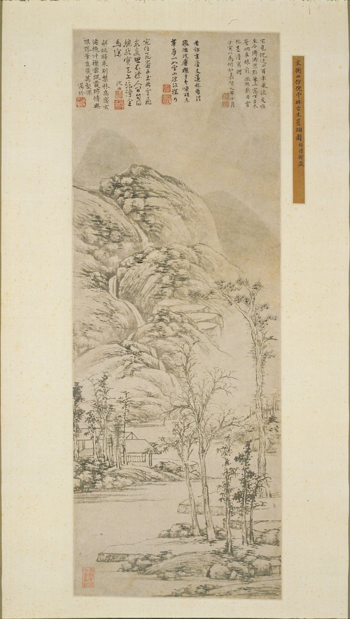 Árvores antigas e névoas cinzentas, 1530. de Wen Zhengming
