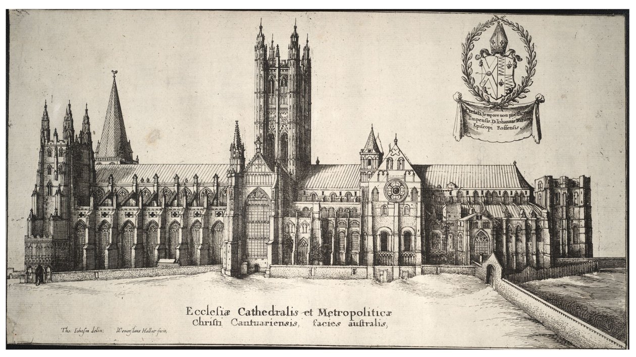 Catedral de Canterbury, lado sul de Wenceslaus Hollar