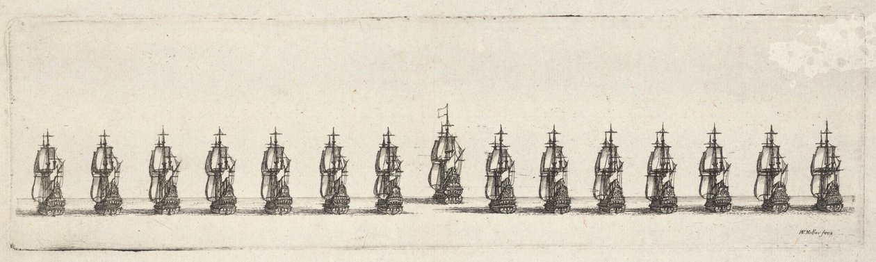 Uma frota em linha de Wenceslaus Hollar
