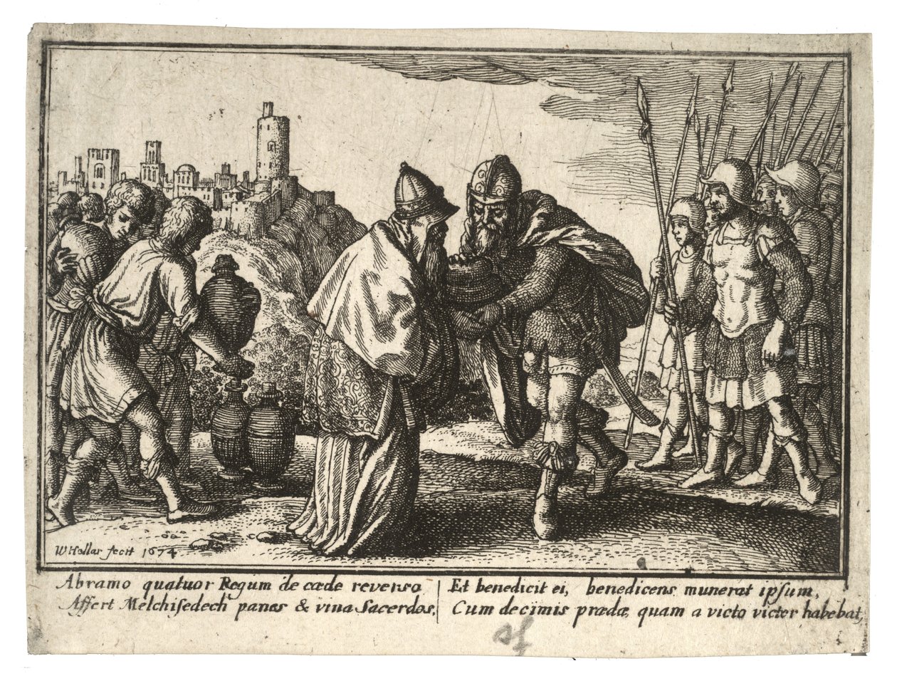 Abraão e Melquisedeque de Wenceslaus Hollar