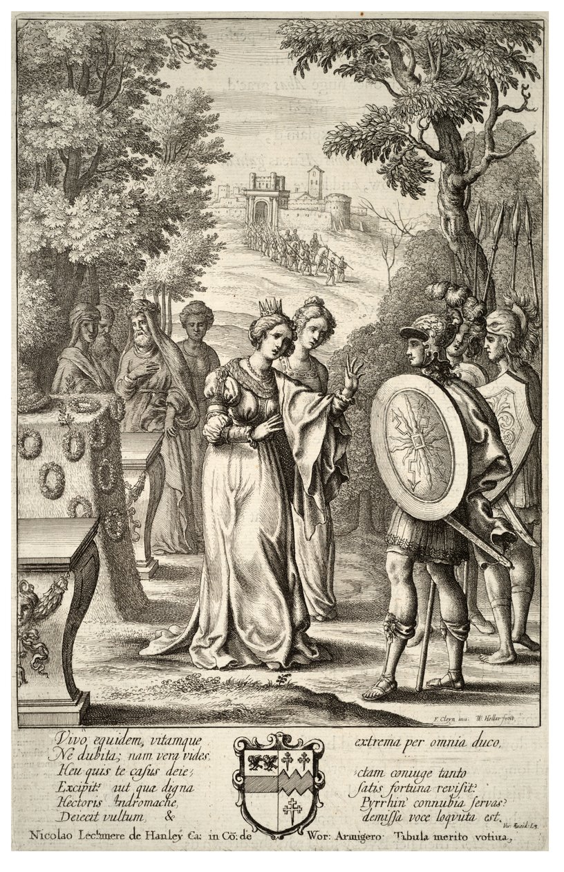 Aeneas encontra Andrômaca. Estado 2 de Wenceslaus Hollar