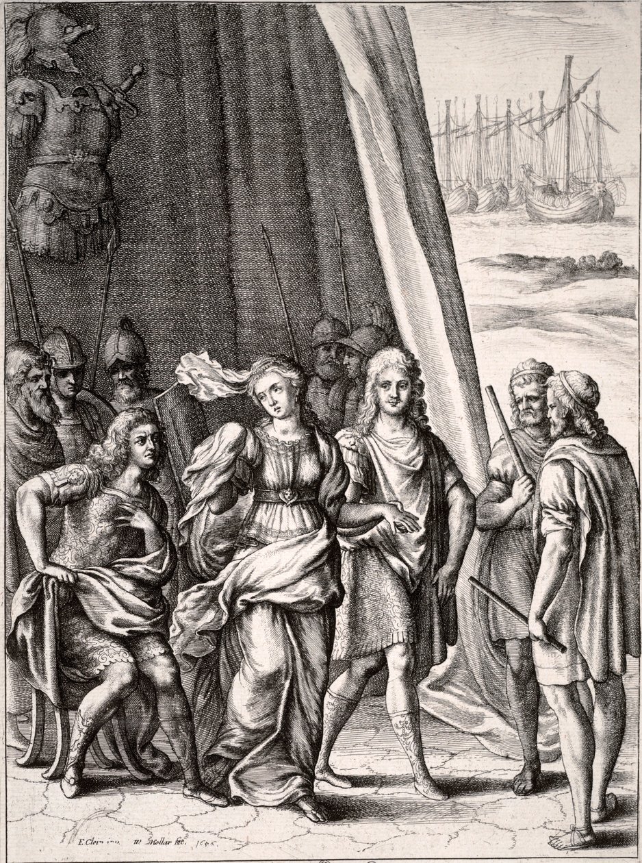 Briseis e Aquiles de Wenceslaus Hollar