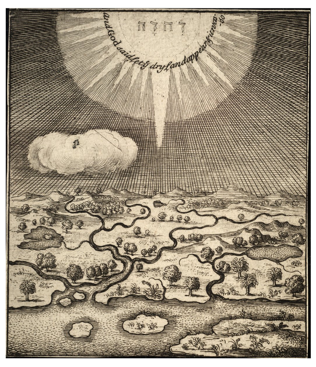 Criação da terra. Estado 2 de Wenceslaus Hollar