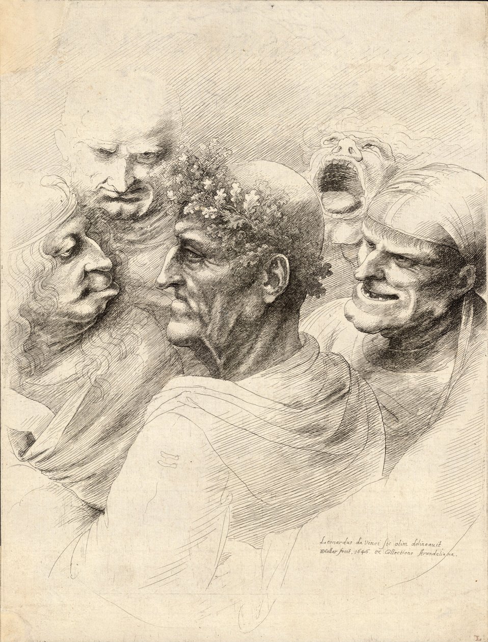 Cinco homens de Wenceslaus Hollar