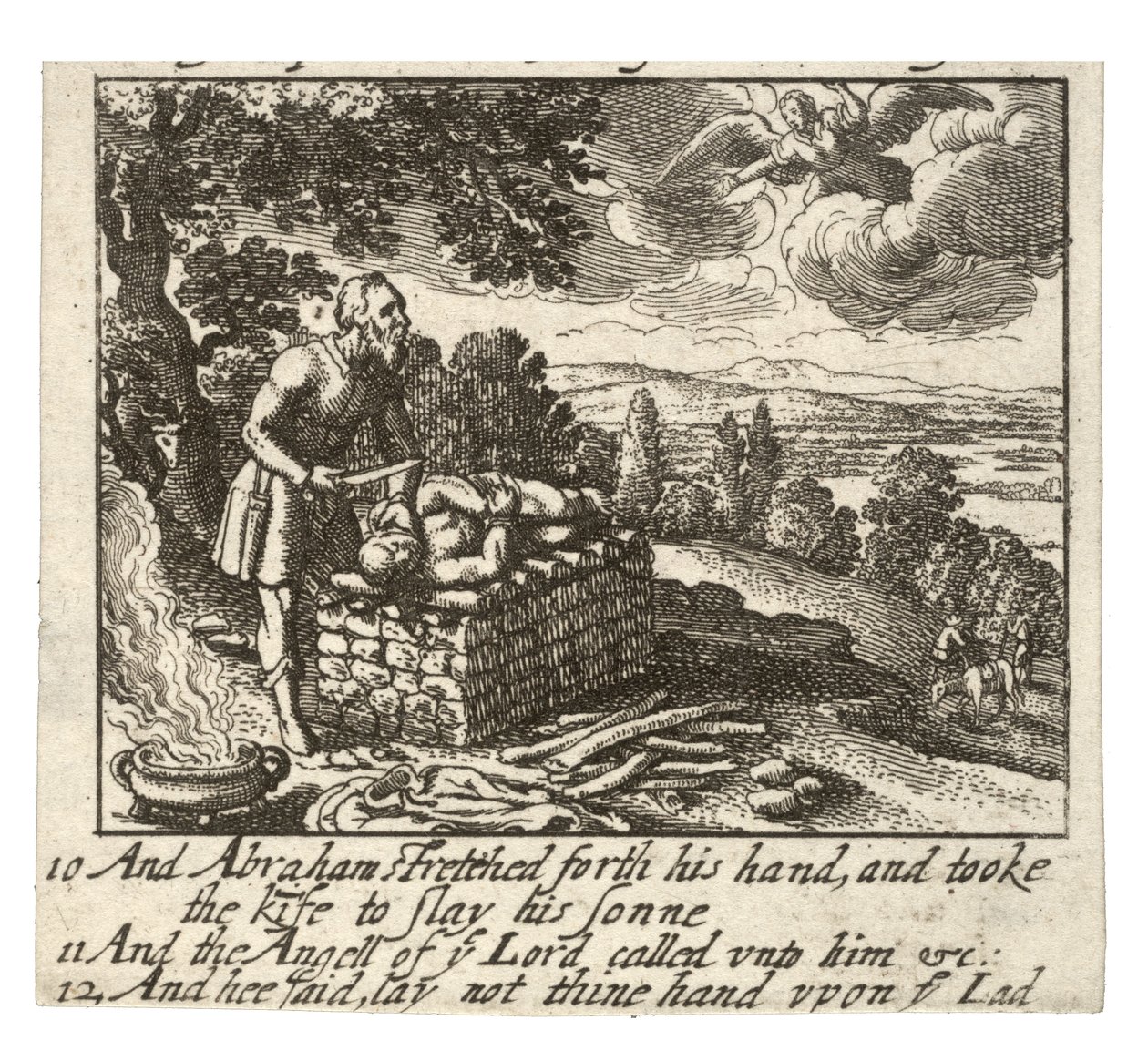 Agar e o sacrifício de Isaque. Estado 2 de Wenceslaus Hollar