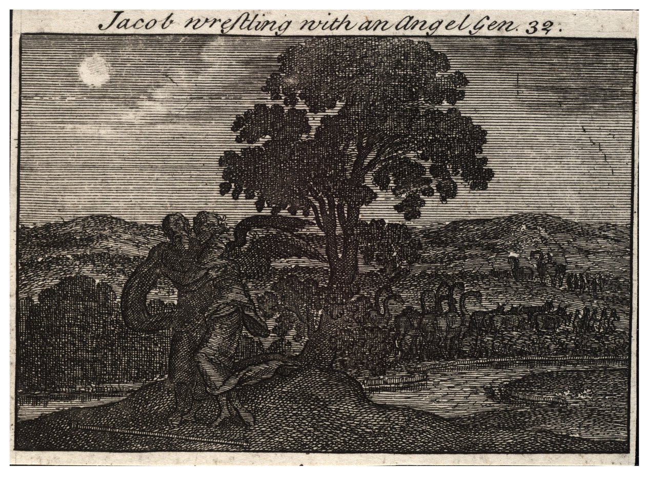 Jacó luta com o anjo de Wenceslaus Hollar