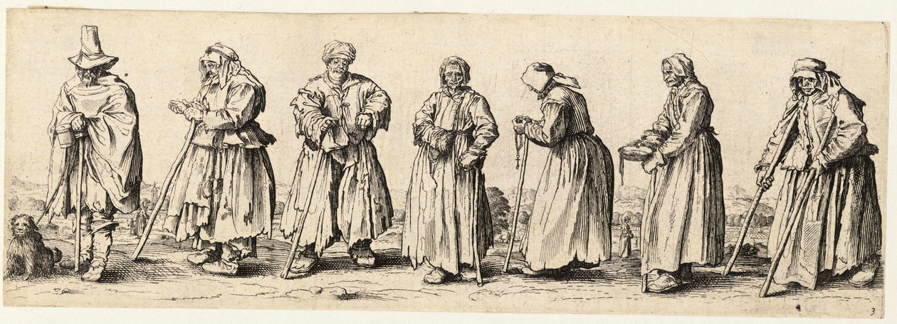 Homens e mulheres mendigos de Wenceslaus Hollar