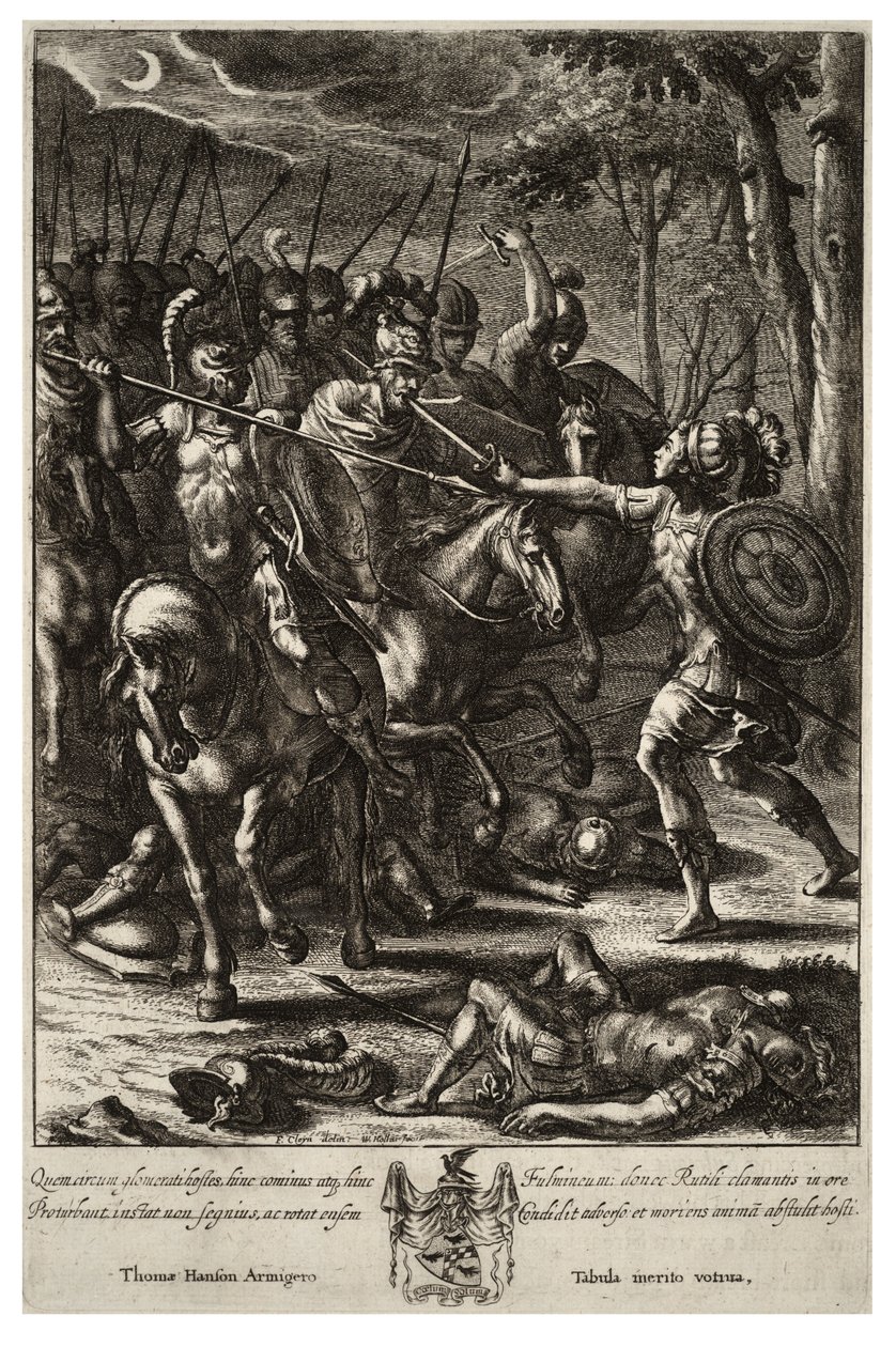 Nisus matando Volscens. Estado 2 de Wenceslaus Hollar
