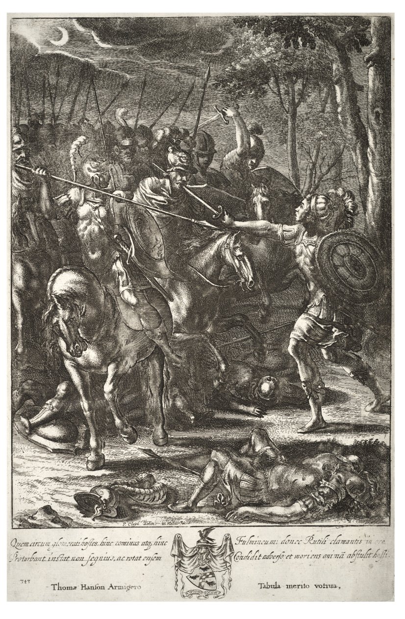 Nisus matando Volscens. Estado 3 de Wenceslaus Hollar